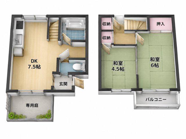 西幸マンション(2DK/1階)の間取り写真