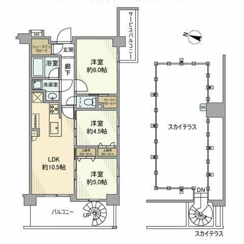 ブリシア横浜大口(3LDK/7階)の間取り写真