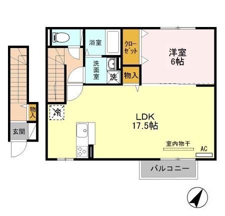クリプトンA(1LDK/2階)の間取り写真