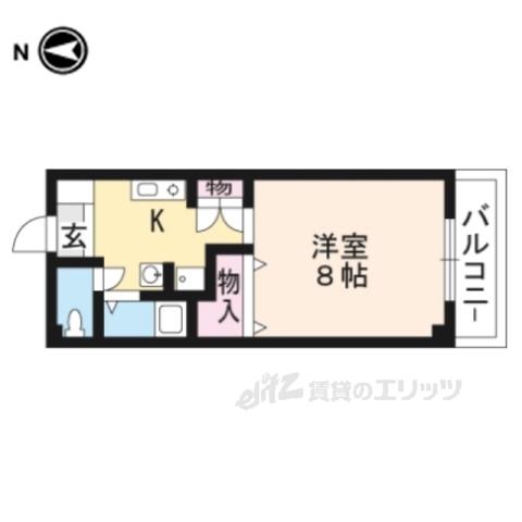第2ハイツ高樋(1K/2階)の間取り写真
