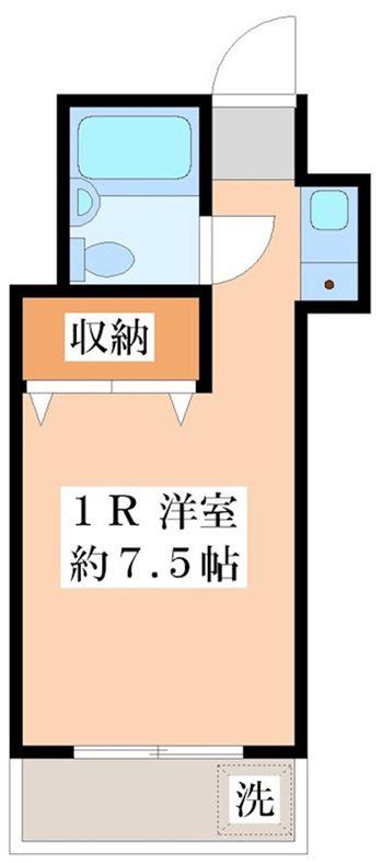 フラッツ松尾(ワンルーム/2階)の間取り写真