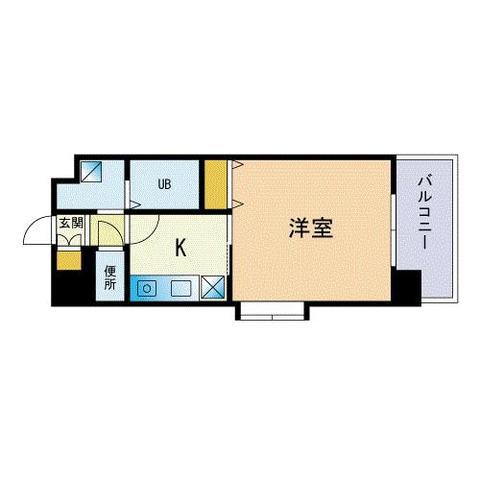 ルモール大濠北(1K/3階)の間取り写真