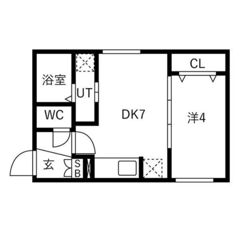 アールズ・コート平岸II(1DK/3階)の間取り写真