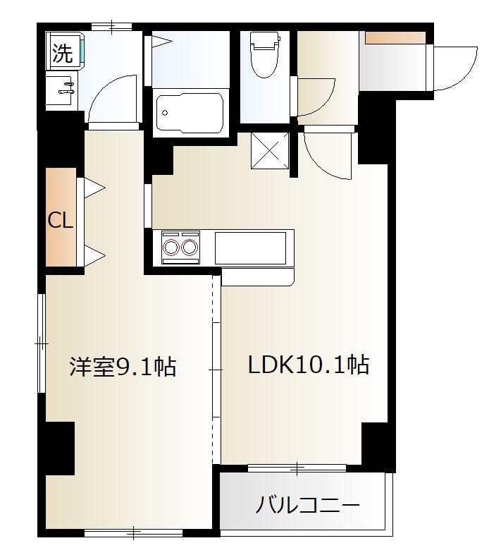 ミリアビタNO.28(1LDK/3階)の間取り写真