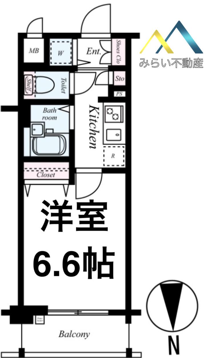 ドルチェ横浜桜木町(1K/3階)の間取り写真