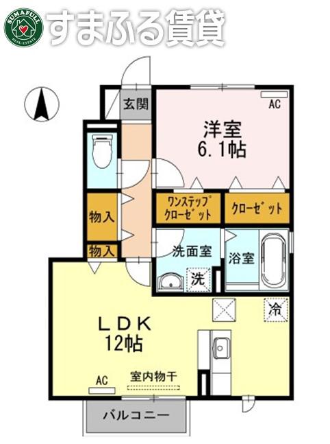 イデアル・ボヌール(1LDK/1階)の間取り写真