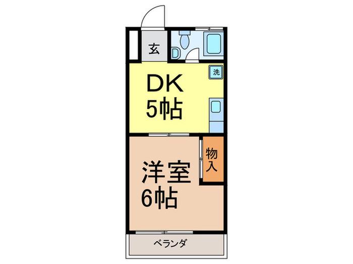 グリーンヒル桐林(1DK/2階)の間取り写真