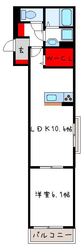 ヴィヴレウーノ(1LDK/1階)の間取り写真