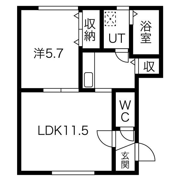 メゾン琴似(1LDK/2階)の間取り写真