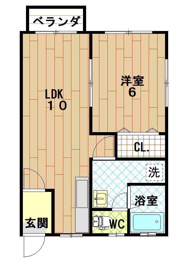 カーサすみれ(1LDK/1階)の間取り写真