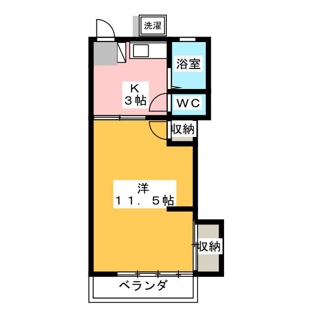つくし荘(1K/2階)の間取り写真