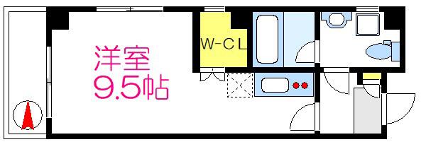 第3メゾンドヨシノ(ワンルーム/6階)の間取り写真