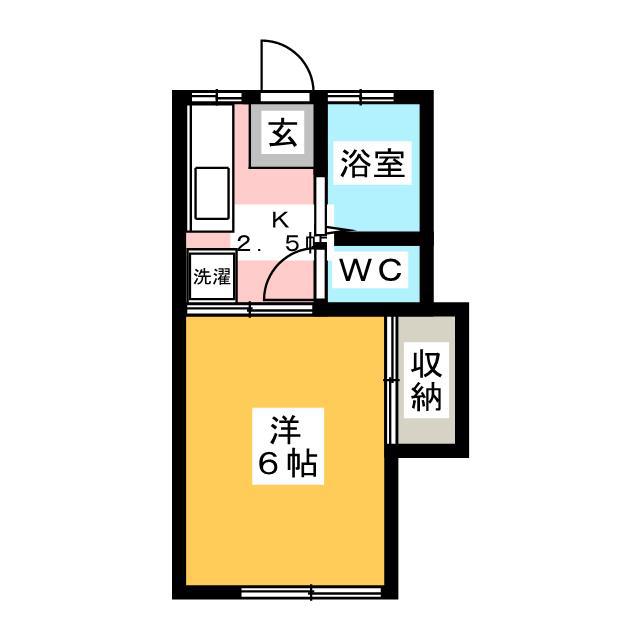 ハイツ小沢(1K/1階)の間取り写真