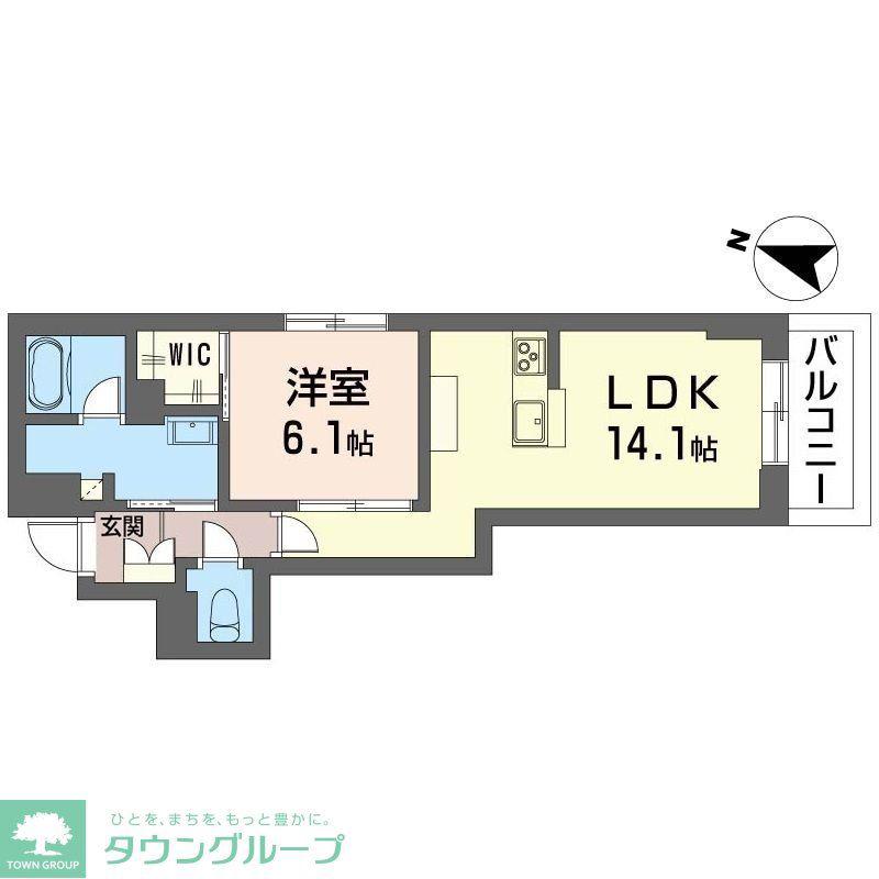 西武多摩川線 多磨駅 徒歩3分 3階建 築1年(1LDK/3階)の間取り写真
