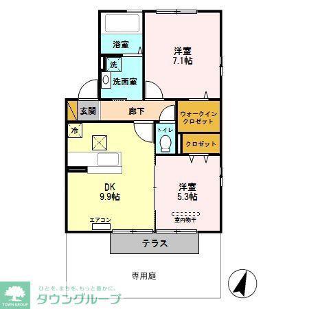 リビングゲートシティ VII(2DK/1階)の間取り写真