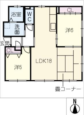 ライオンズマンション大垣(2LDK/5階)の間取り写真