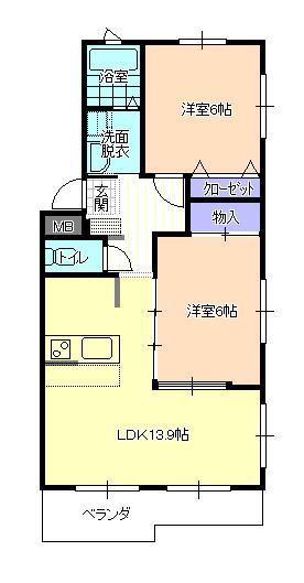 フェイム21(2LDK/1階)の間取り写真