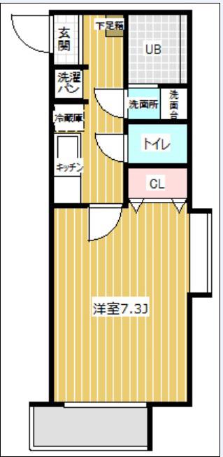 CAVATINA(1K/3階)の間取り写真