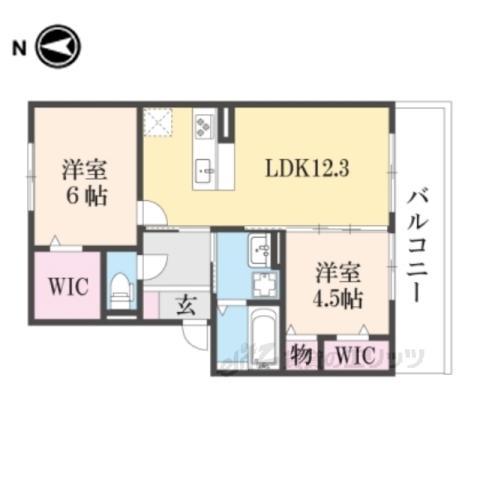 セレスト(2LDK/3階)の間取り写真