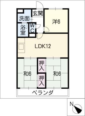 平島ハイツ(3LDK/3階)の間取り写真