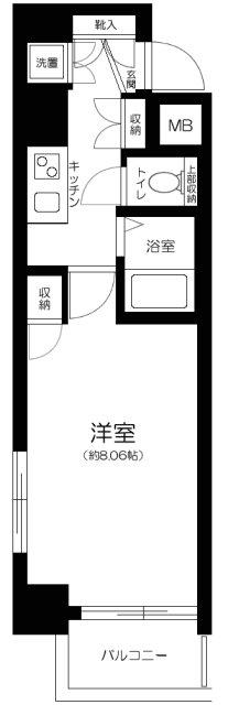 スカイコート日本橋浜町第3(1K/7階)の間取り写真