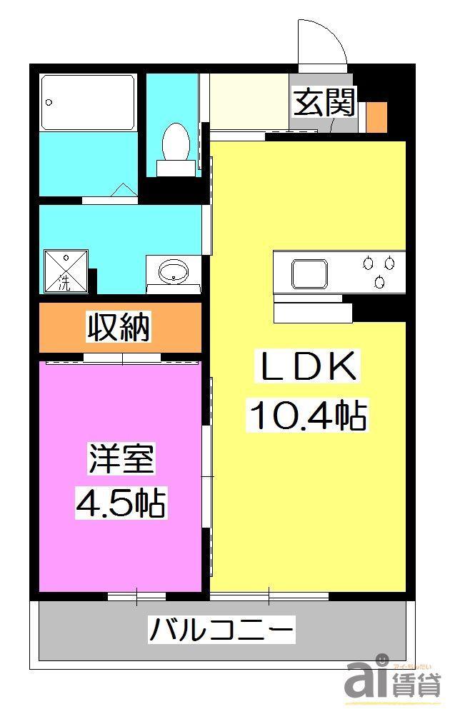 リブリ・PUA LANI プア ラニ(1LDK/1階)の間取り写真