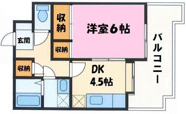 SHハイム(1DK/4階)の間取り写真
