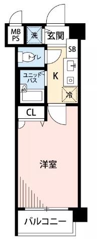マイナビSTAYミライエ椎名町(1K/4階)の間取り写真