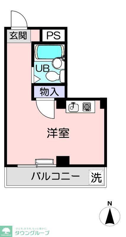 高坂サカエハイツ(ワンルーム/3階)の間取り写真