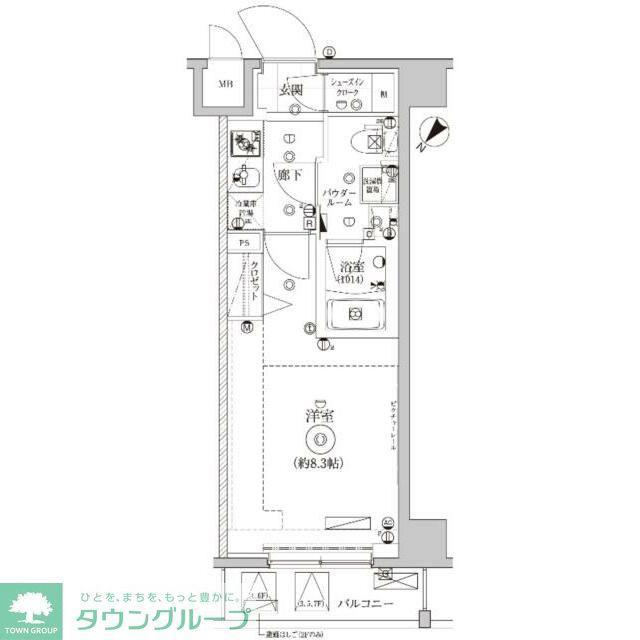 レアライズ押上(1K/7階)の間取り写真