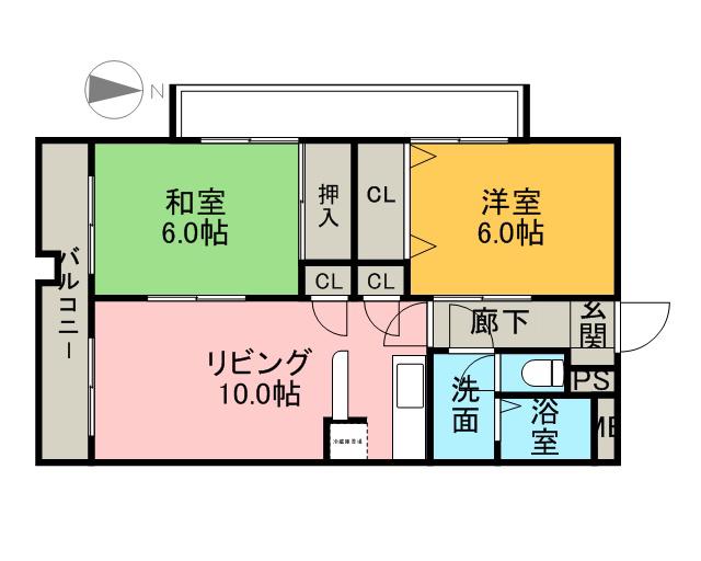 メイグレイス87(2LDK/7階)の間取り写真
