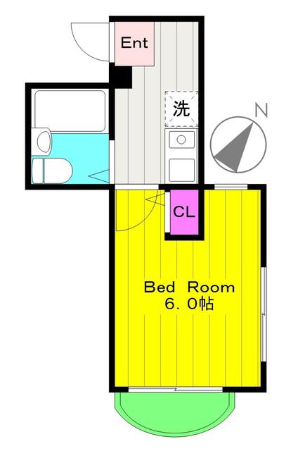 サンシティー稲田堤第5(1K/3階)の間取り写真