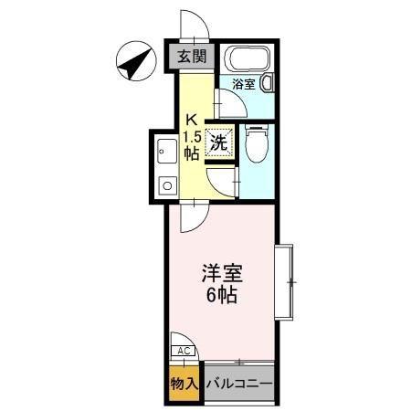 シエル エトワーレ(1K/2階)の間取り写真