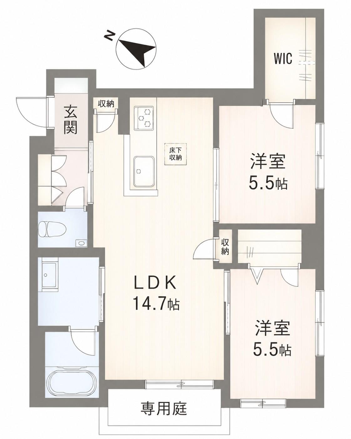 CASA ニックスV(2LDK/1階)の間取り写真