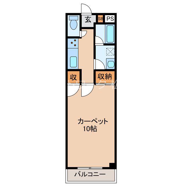 小平ビル(1K/2階)の間取り写真