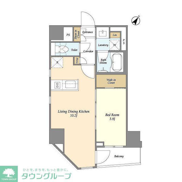 リージア日本橋小伝馬町(1LDK/3階)の間取り写真