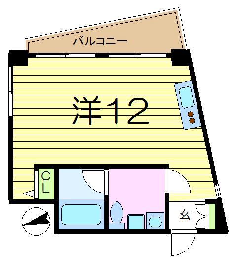 あたりやビル(ワンルーム/5階)の間取り写真