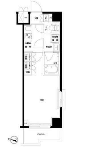 ルーブル武蔵小杉六番館(1K/2階)の間取り写真