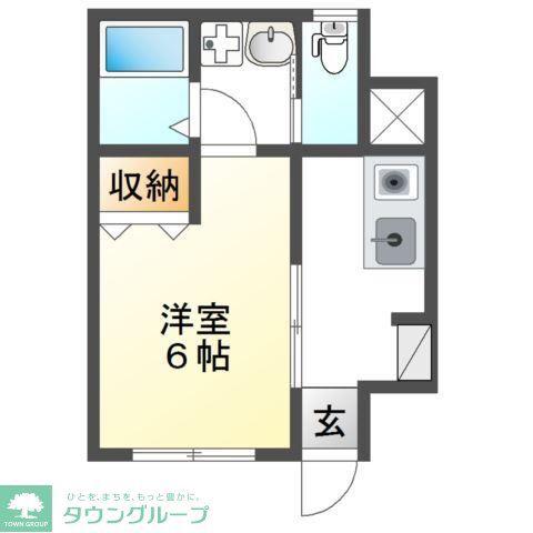 小田原1丁目(1K/1階)の間取り写真