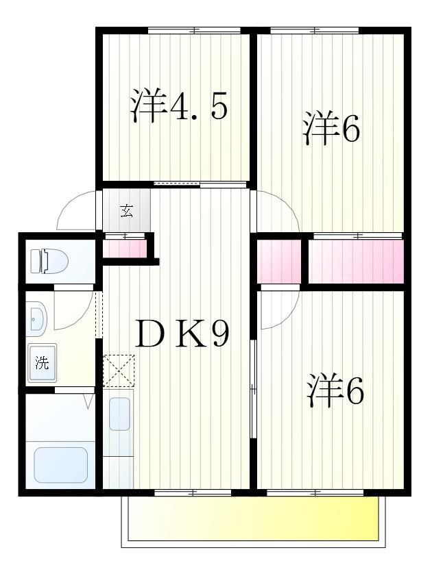 アーバンタカハシ6(3DK/2階)の間取り写真