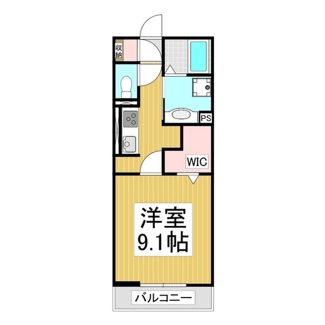 コンフォーティア駒ヶ根II A棟(1K/1階)の間取り写真