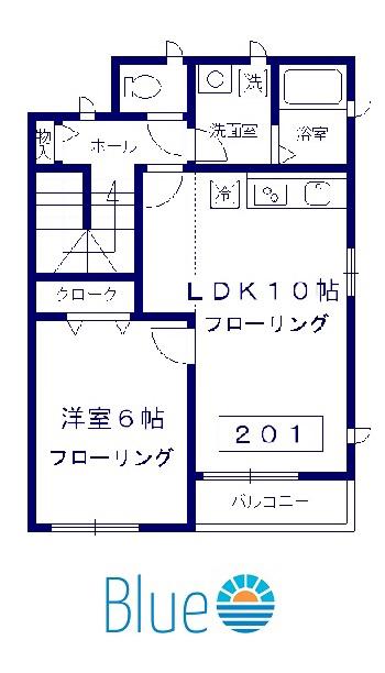 KOMACHISUITES(1LDK/2階)の間取り写真
