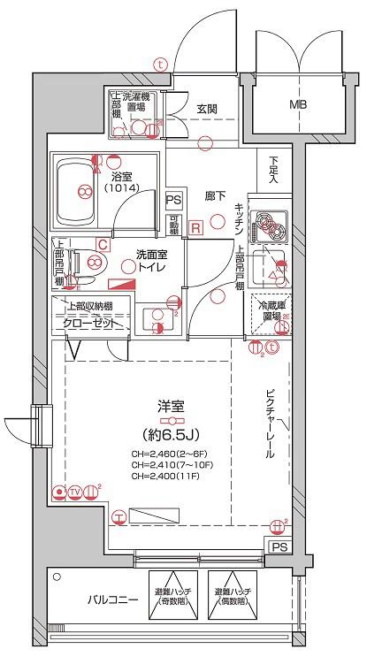 LEA横濱鶴見中央(1K/7階)の間取り写真