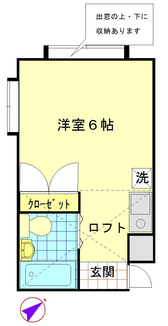 DSハイツII(ワンルーム/1階)の間取り写真