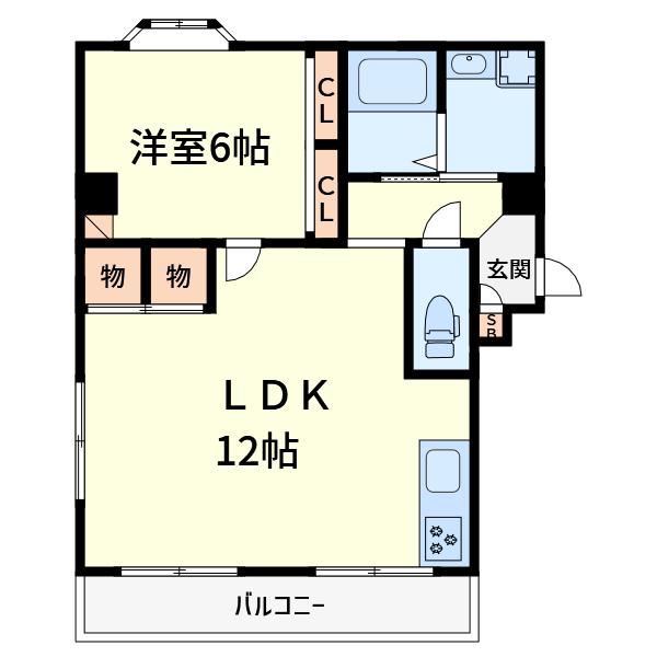ホリデイイン5(1LDK/3階)の間取り写真