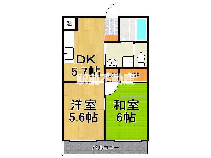 ライフステージ三国が丘(2DK/2階)の間取り写真