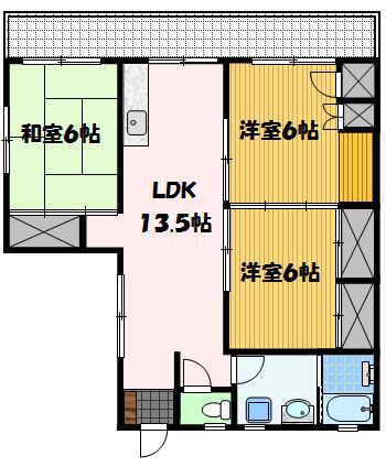 プランドールリバティー(3LDK/3階)の間取り写真