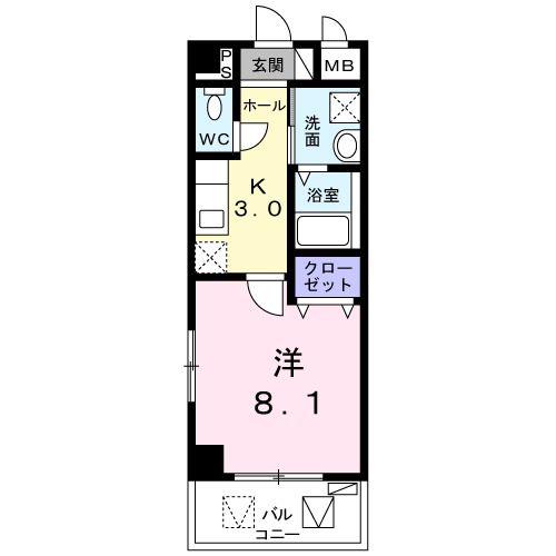 アーバンライフ 那覇(1K/3階)の間取り写真