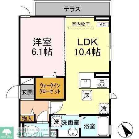 HIレジデンス(1LDK/1階)の間取り写真