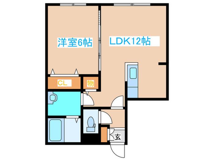 コンフォート美園4条(1LDK/2階)の間取り写真